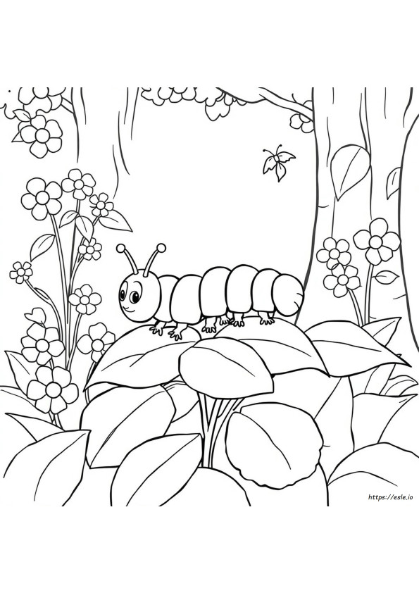 Caterpillar Colouring In
