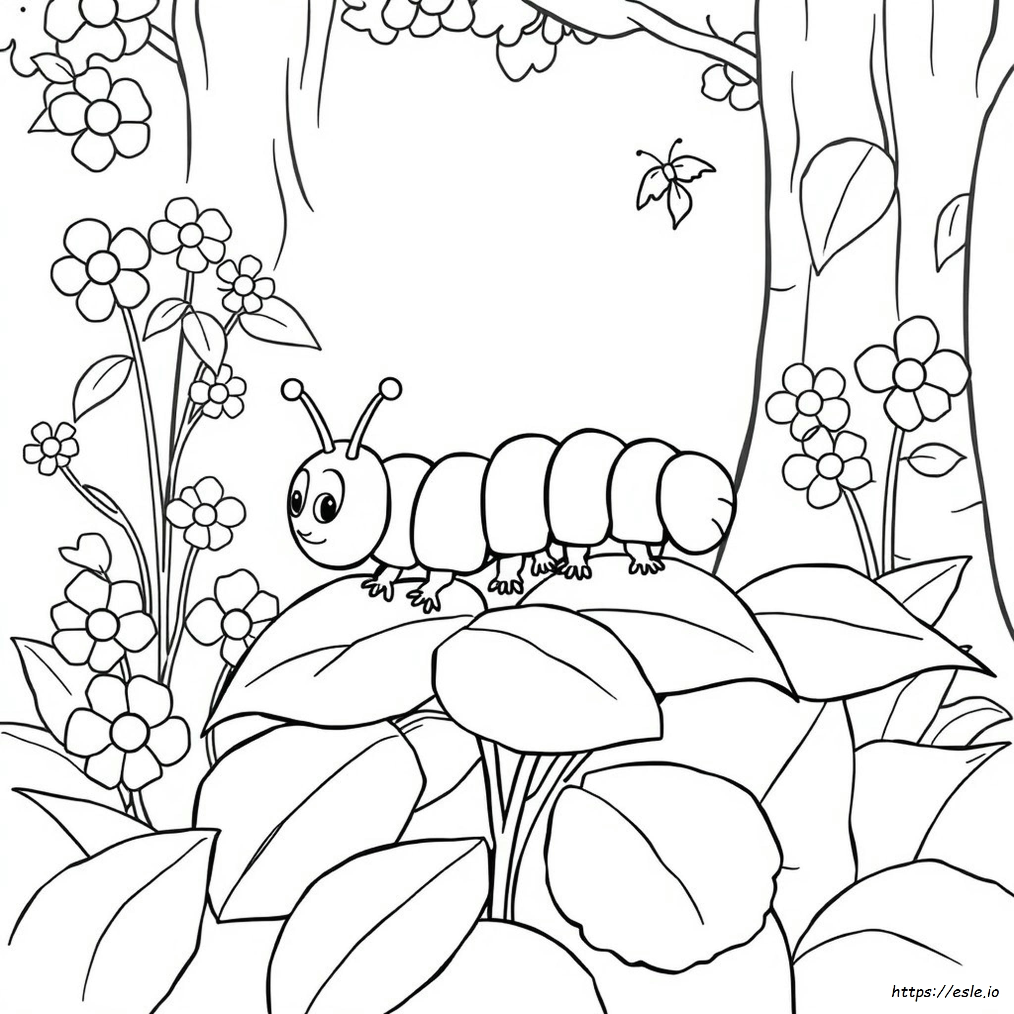 Caterpillar Colouring In