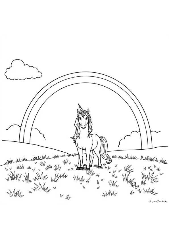 Unicorn Și Curcubeu De Colorat