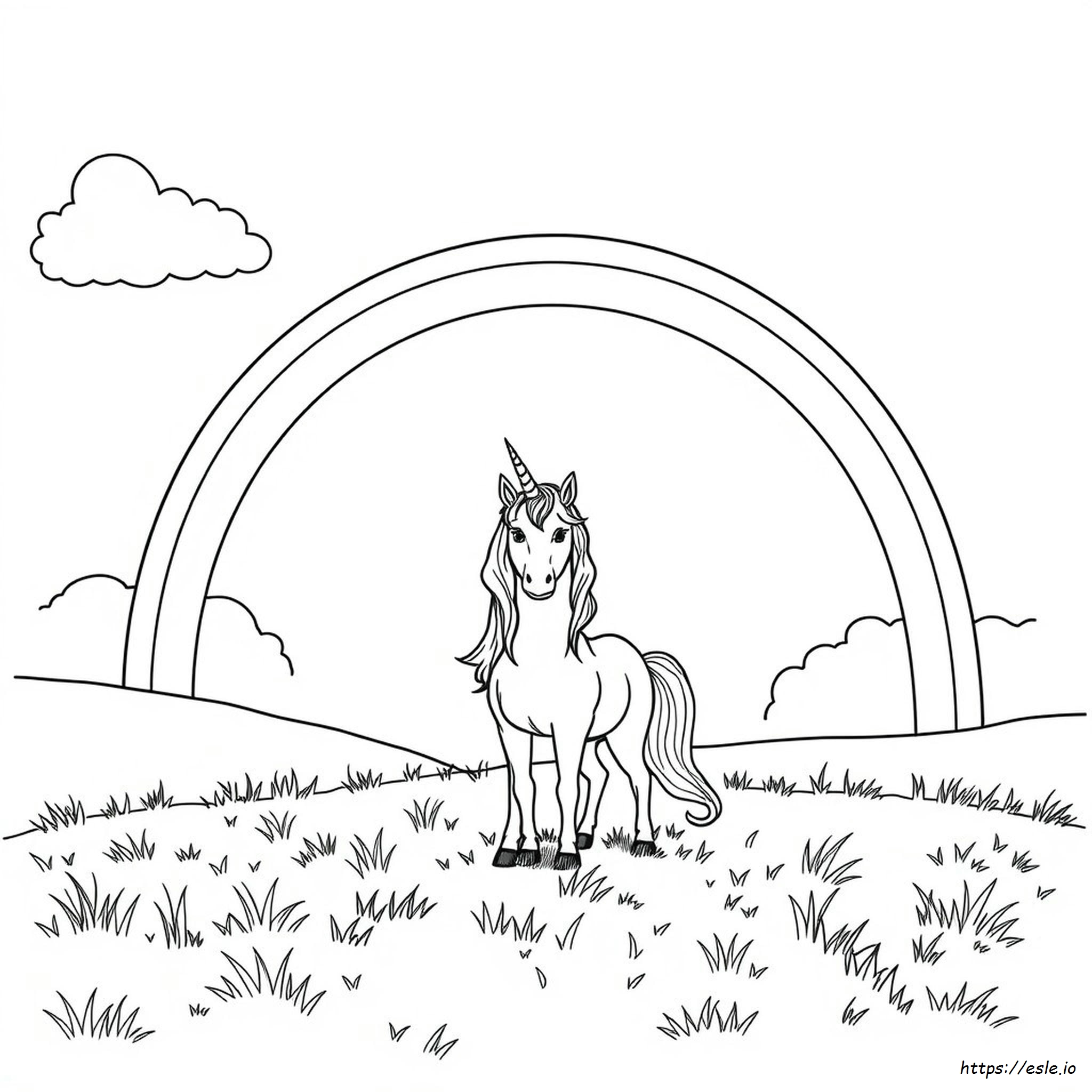 Unicorn And Rainbow Coloring