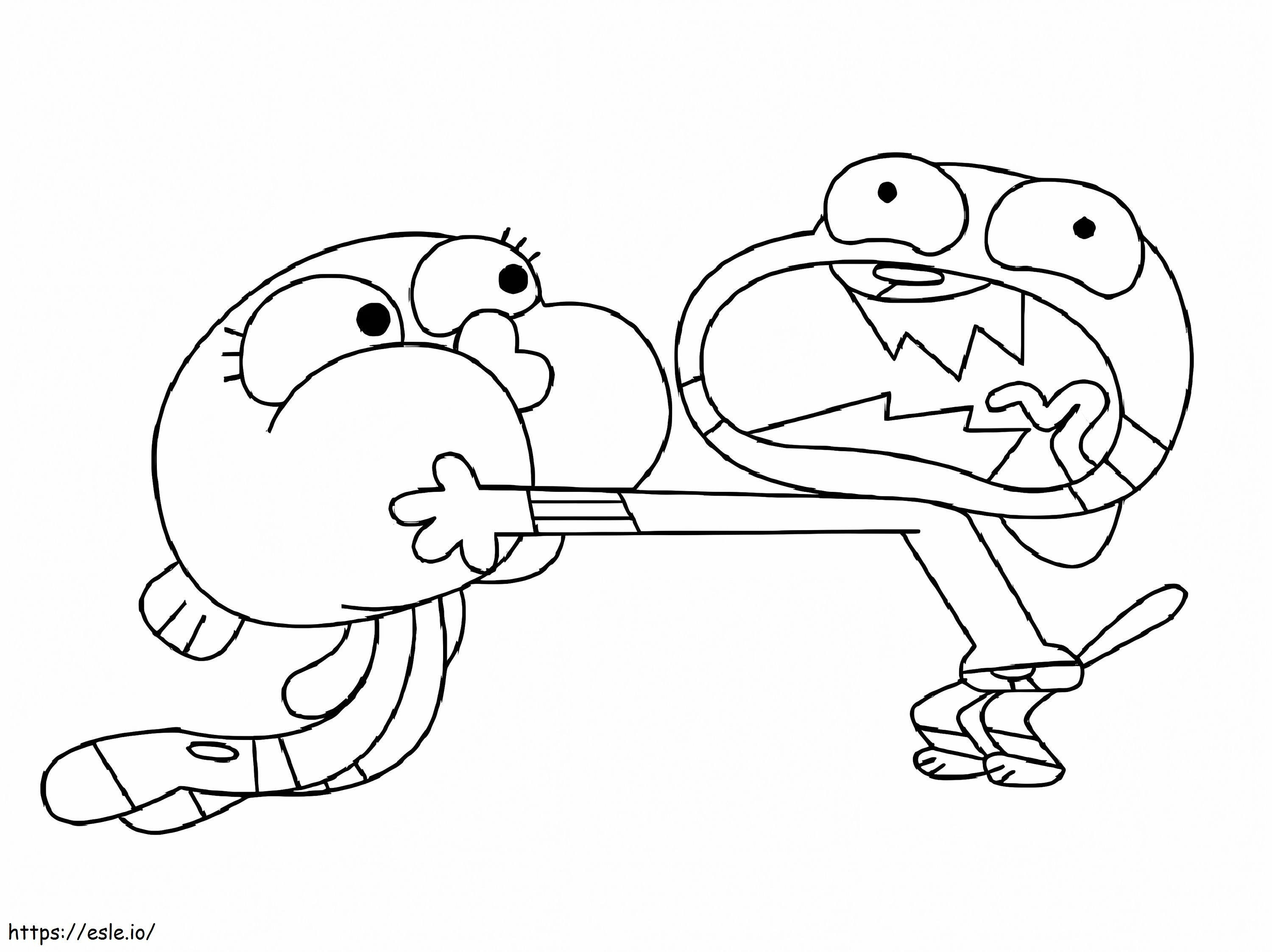 Fun Of Gumball And Darwin coloring page