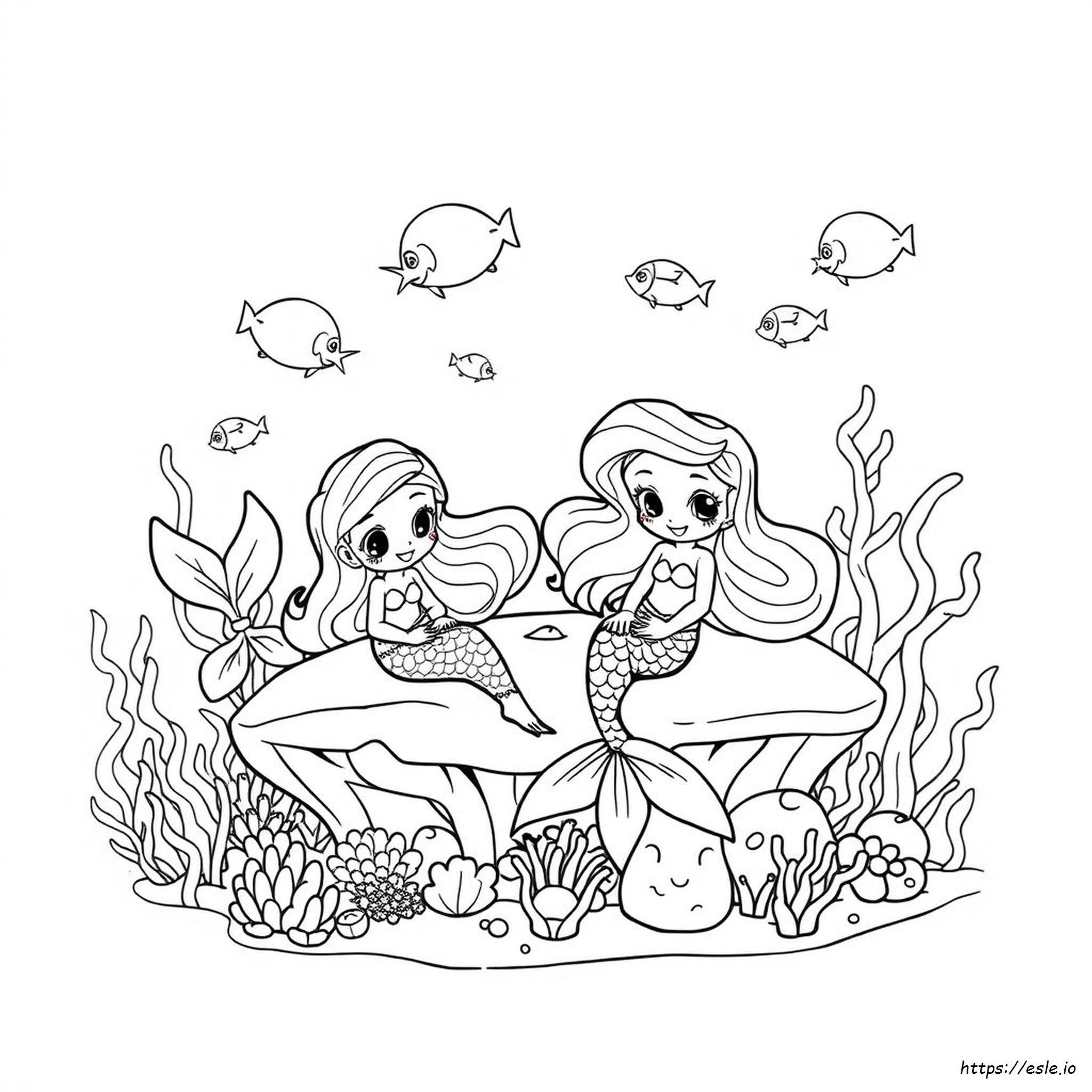 Mermaid Para Colorear