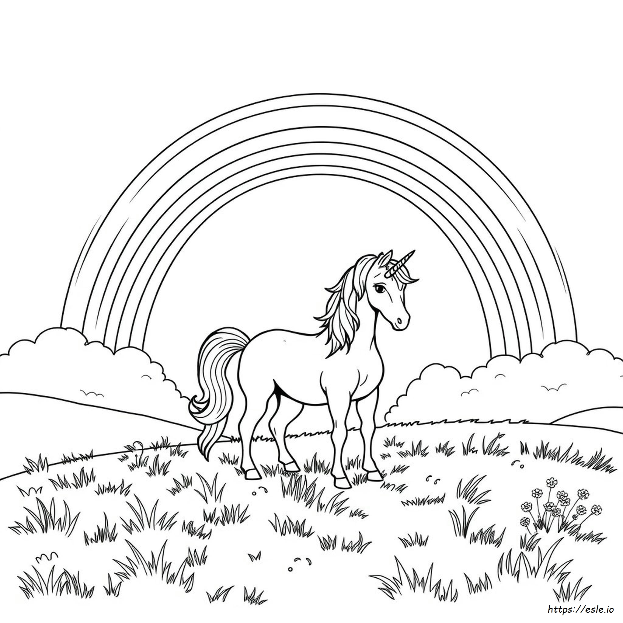 Rainbow Unicorn Colouring In
