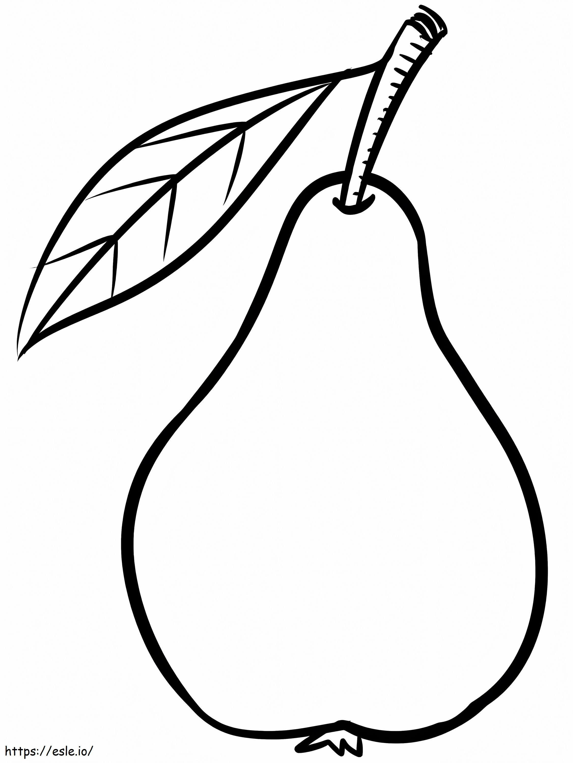 Simple Pear Fruit 3 coloring page