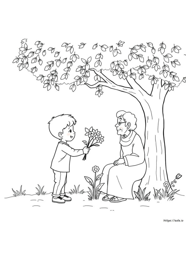 Helping Others Coloring Sheet