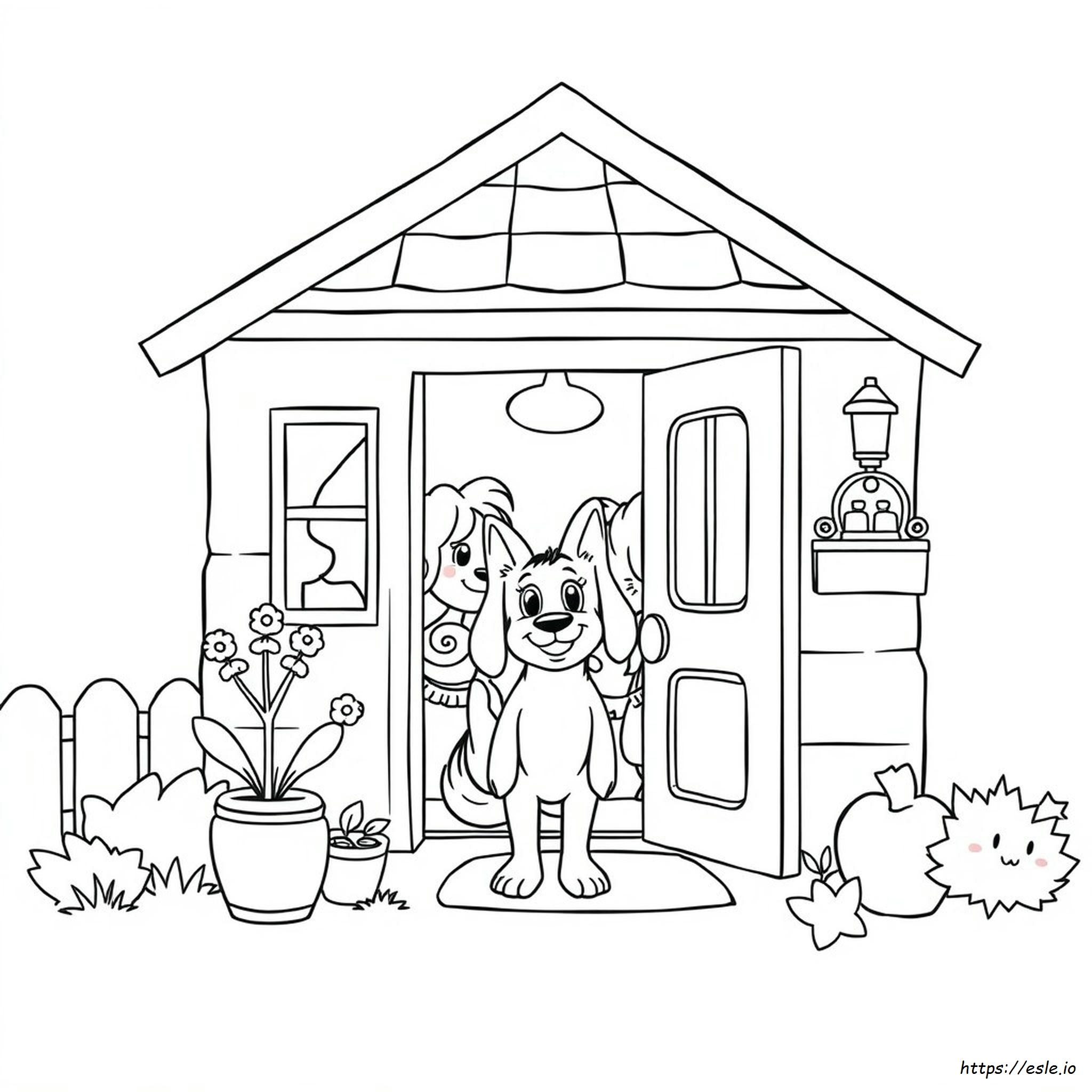 Bluey Rumah Gambar Mewarnai