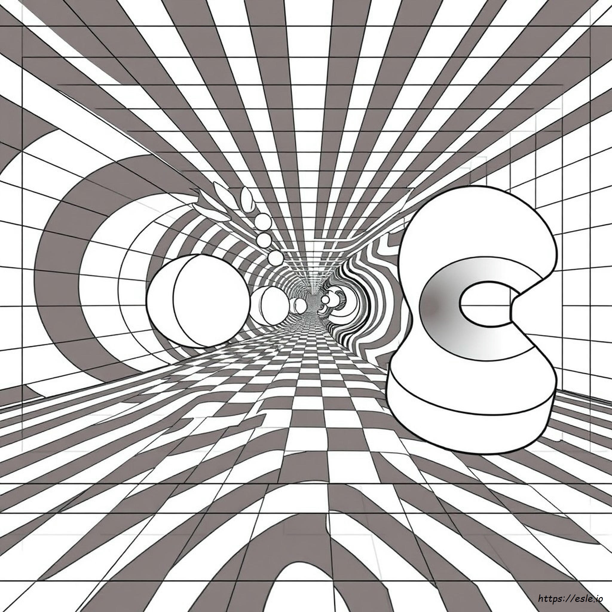Optical Illusions Colouring Pagesnull
