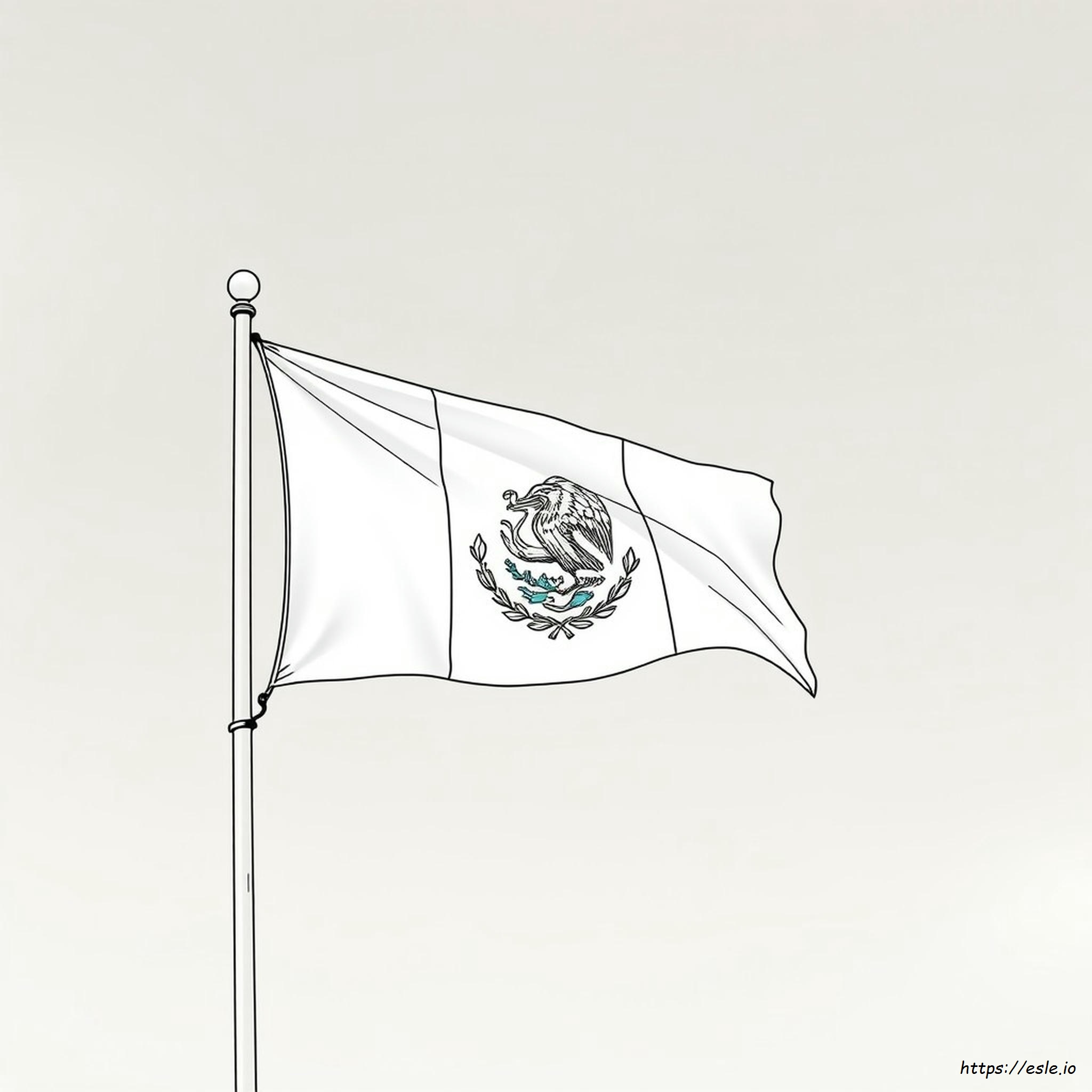 Flag Of Mexico Coloring Page