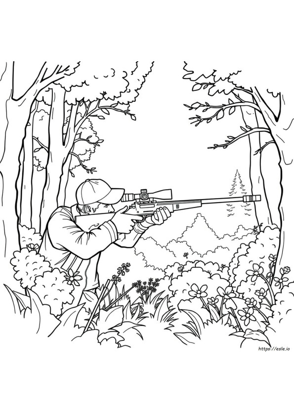 Fuzil De Caça Para Colorir