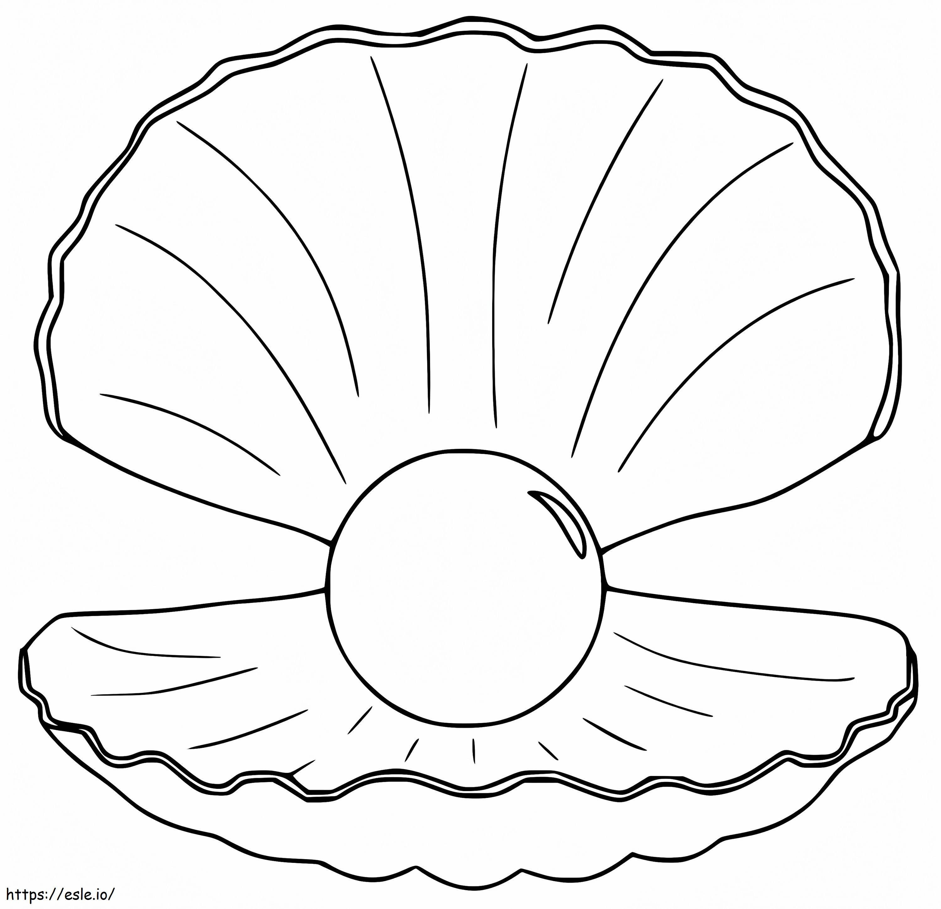 Scallop With Big Pearl coloring page