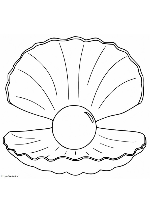 Scallop With Big Pearl coloring page