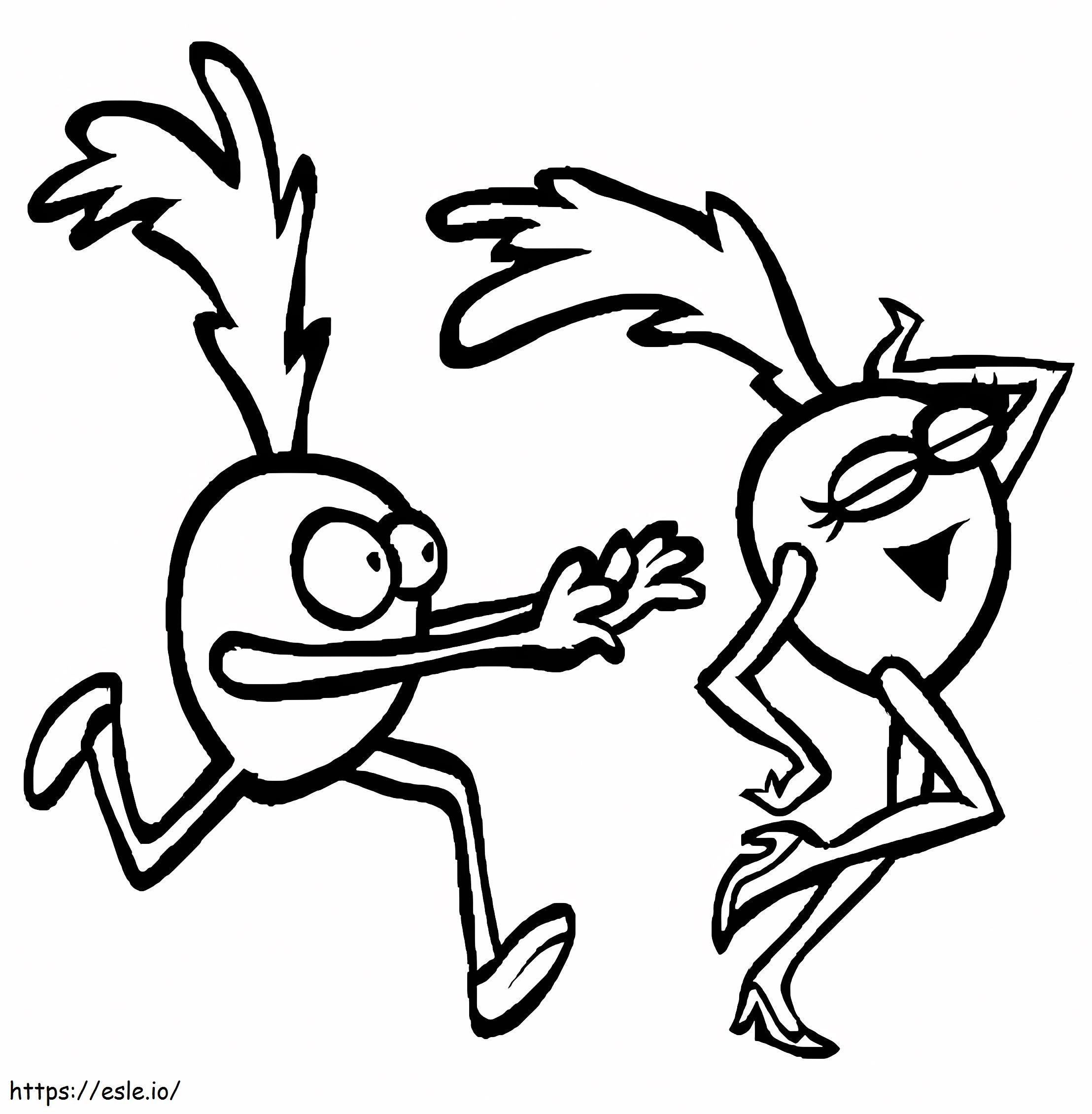 Running Two Carrots coloring page