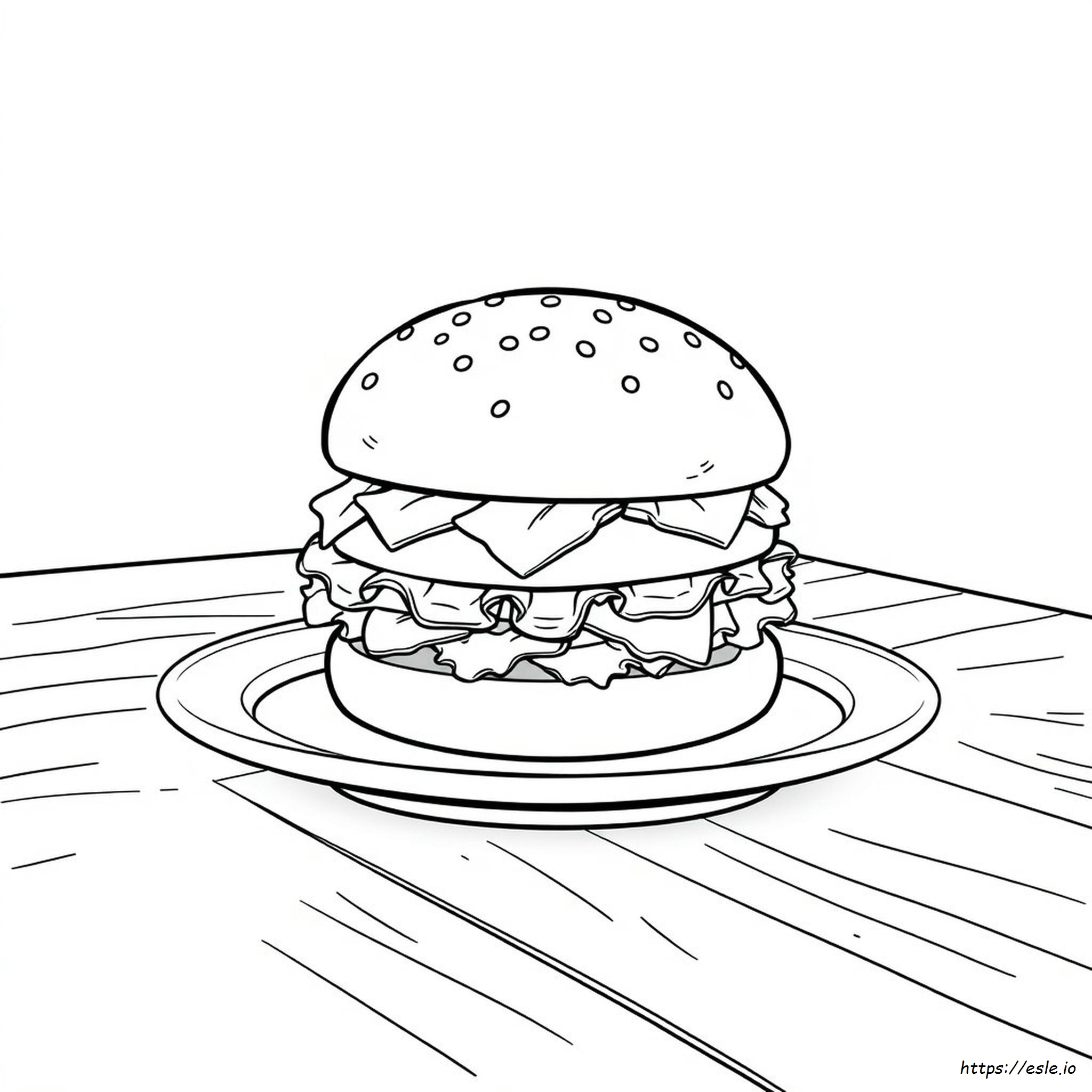 Hamburger Colouring Pages