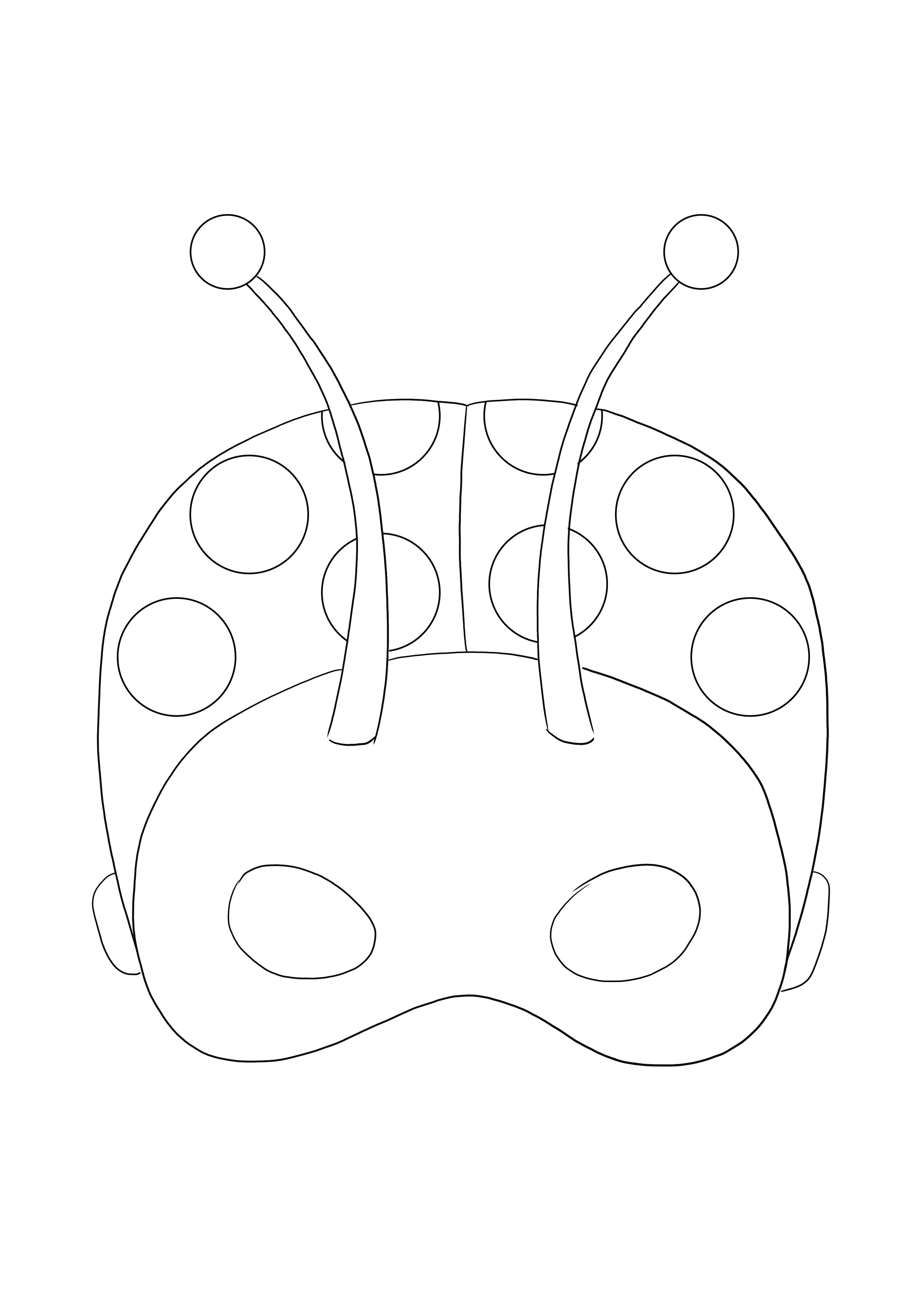 Ladybug Mask coloring page free to download or print and color
