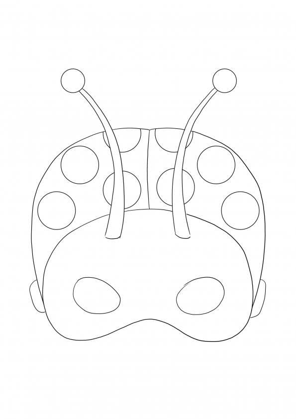 Marienkäfer-Maske zum Ausmalen kostenlos herunterladen oder ausdrucken und ausmalen