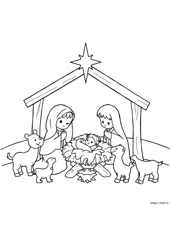 Precious Moments Manger Scene Coloring Pages