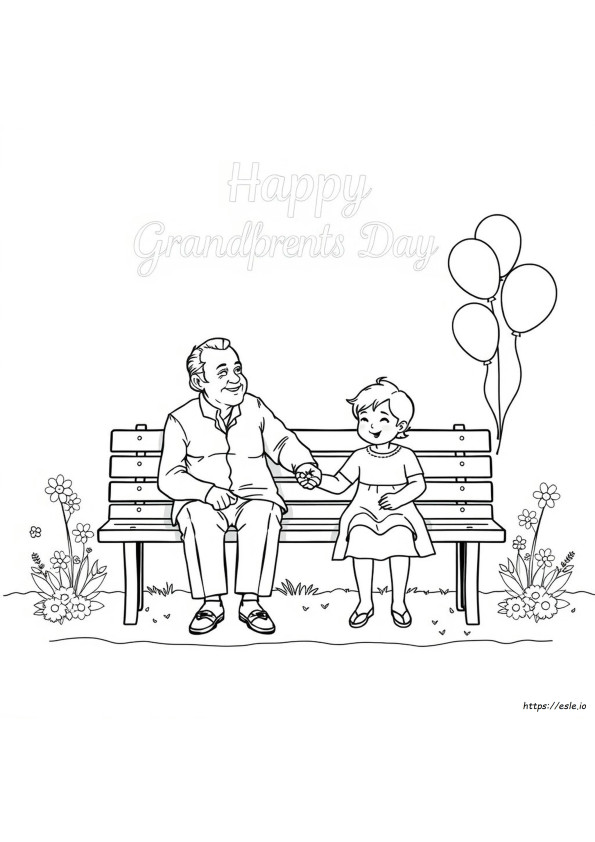 Happy Grandparents Day Colouring In