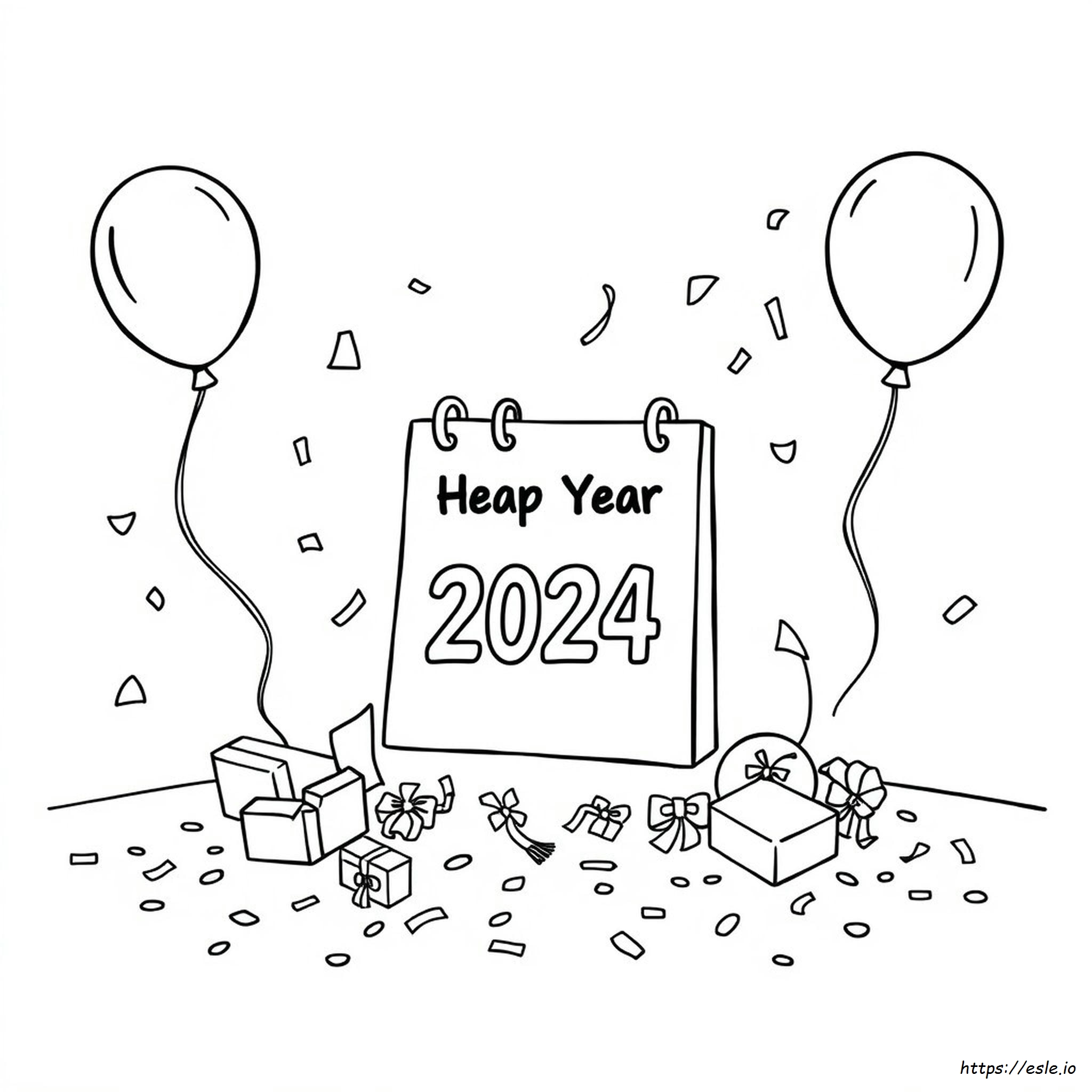 Happy Leap Year Coloring Page