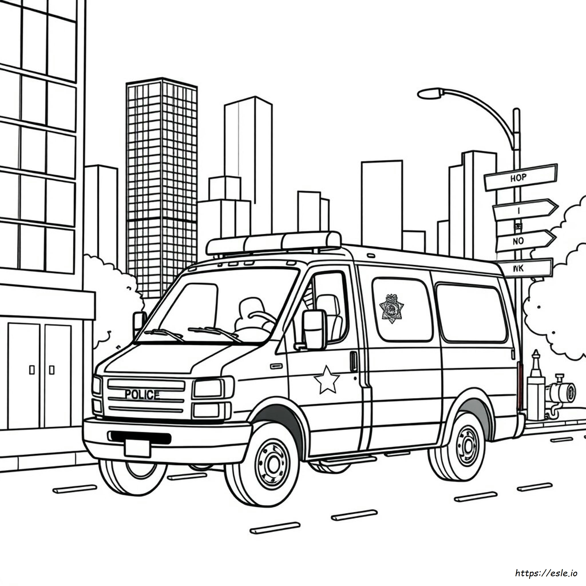 Camioncino Della Polizia Realistico Da Colorare