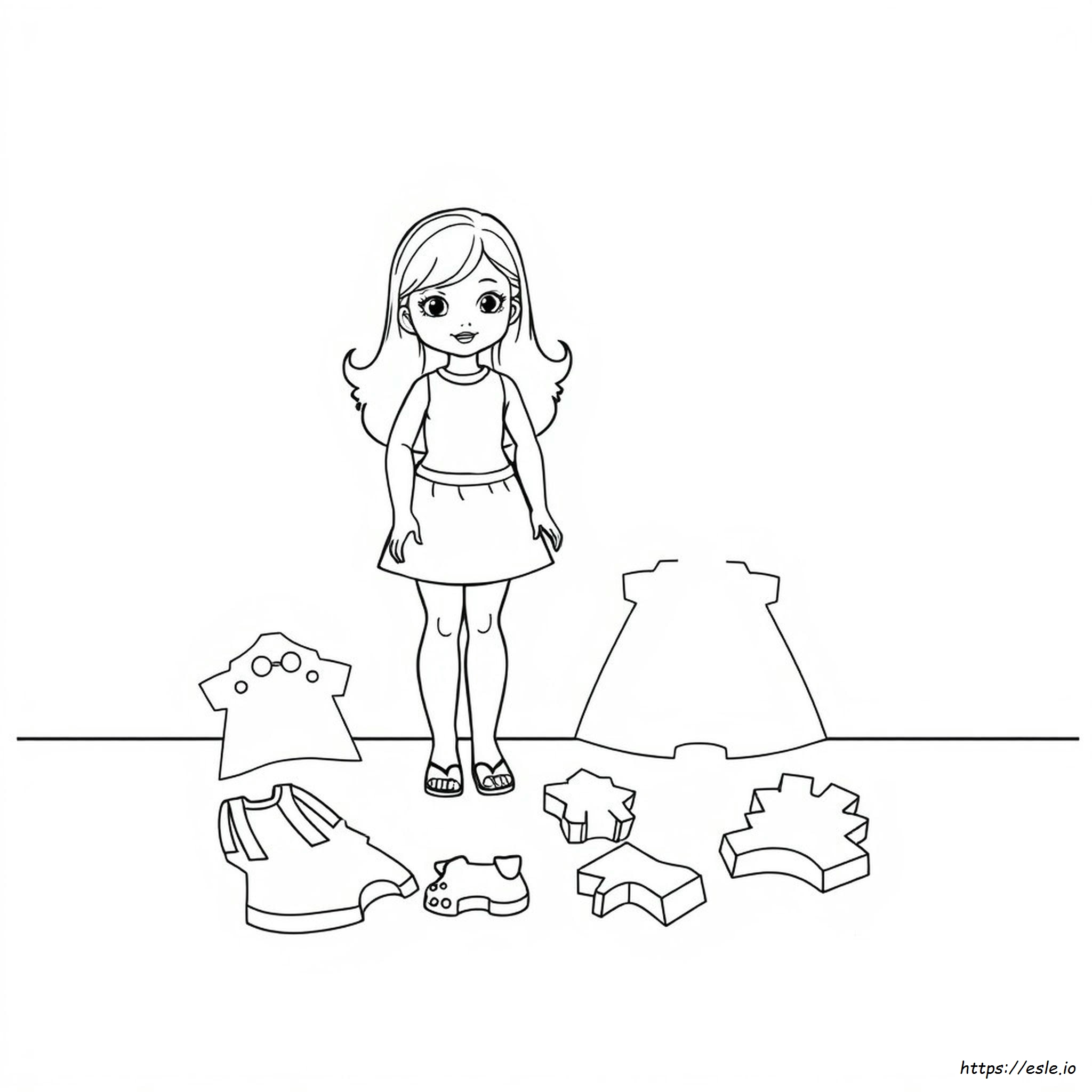 Doll Coloring Page Paper Dolls Cut Outs Printable