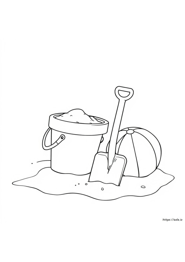 Beach Bucket And Shovel Coloring Page