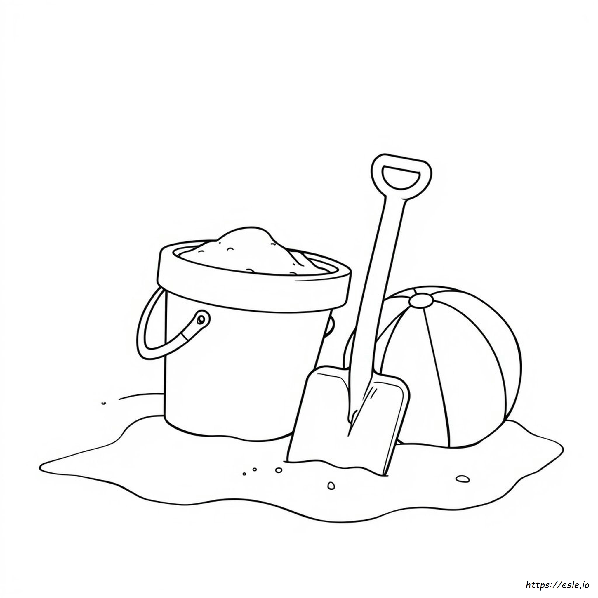 Beach Bucket And Shovel Coloring Page