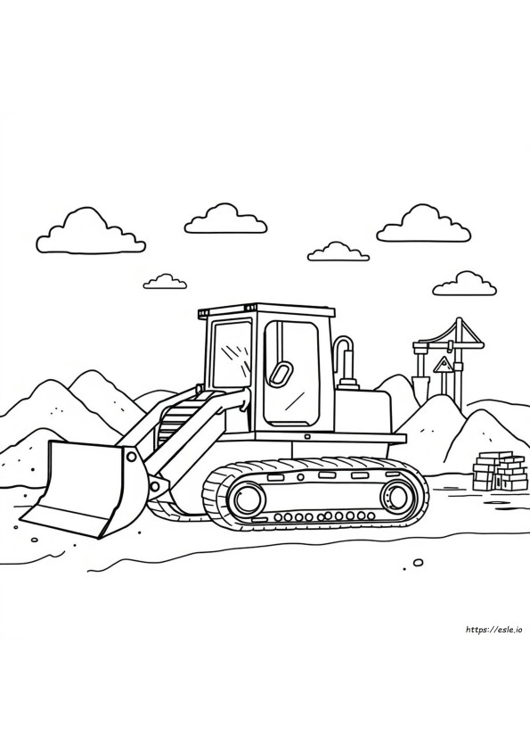 Bulldozer Kleurplaat Printbaar