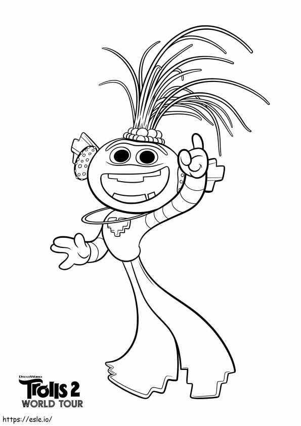 Wonder Day Trolls World Tour 109 coloring page
