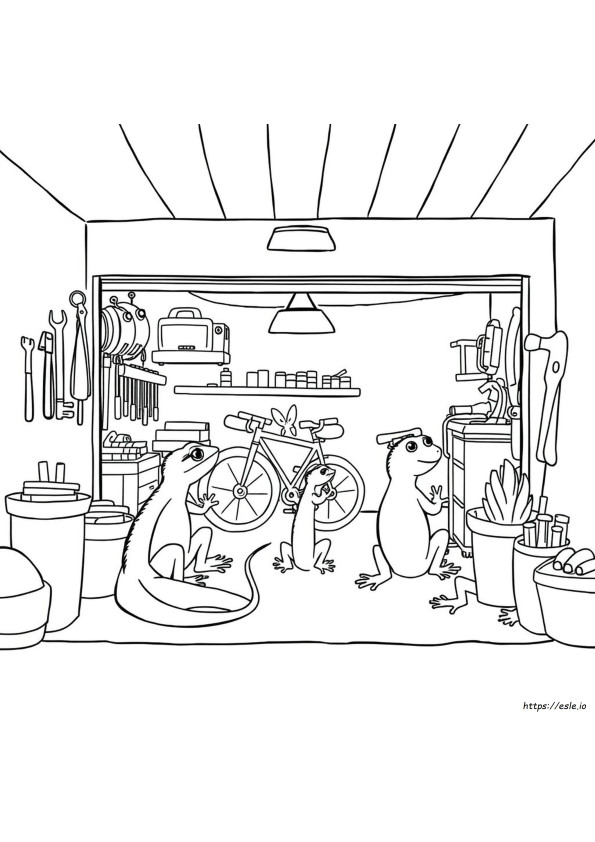 Gecko Garage Colouring Pages