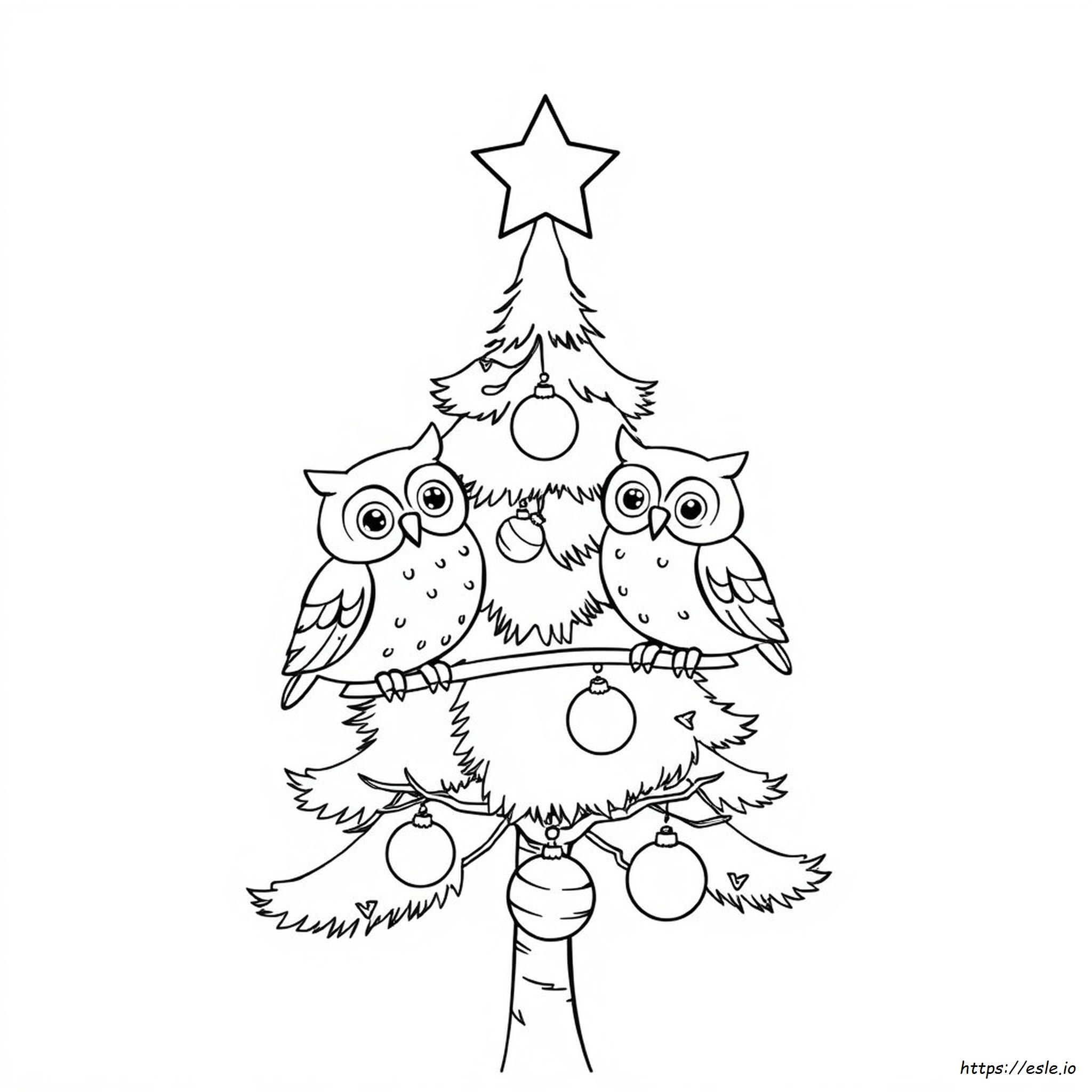 Gufo Di Natale Da Colorare Semplice