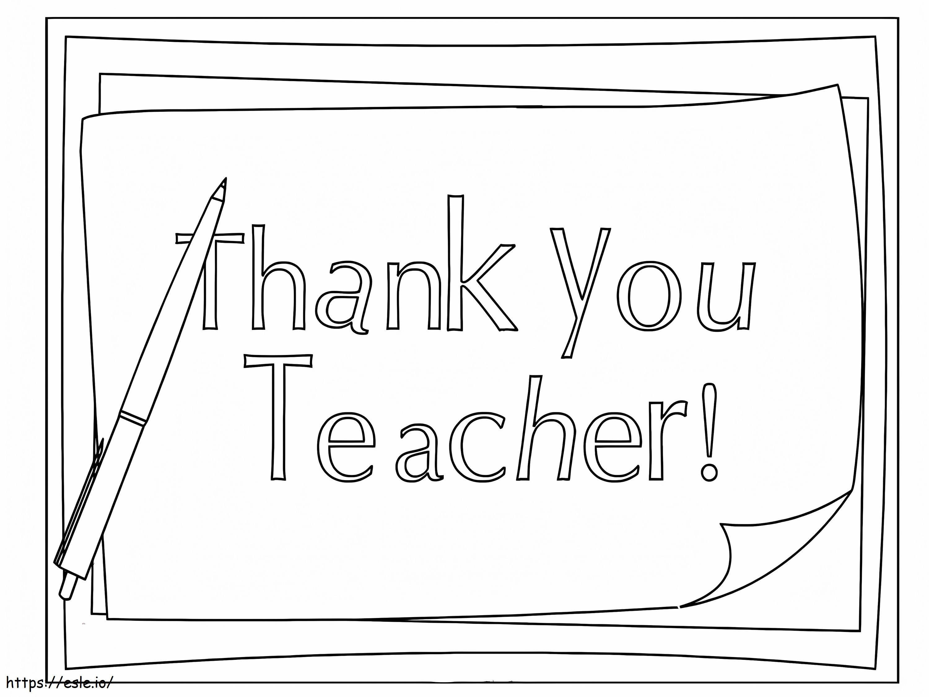 Thank You Teacher coloring page
