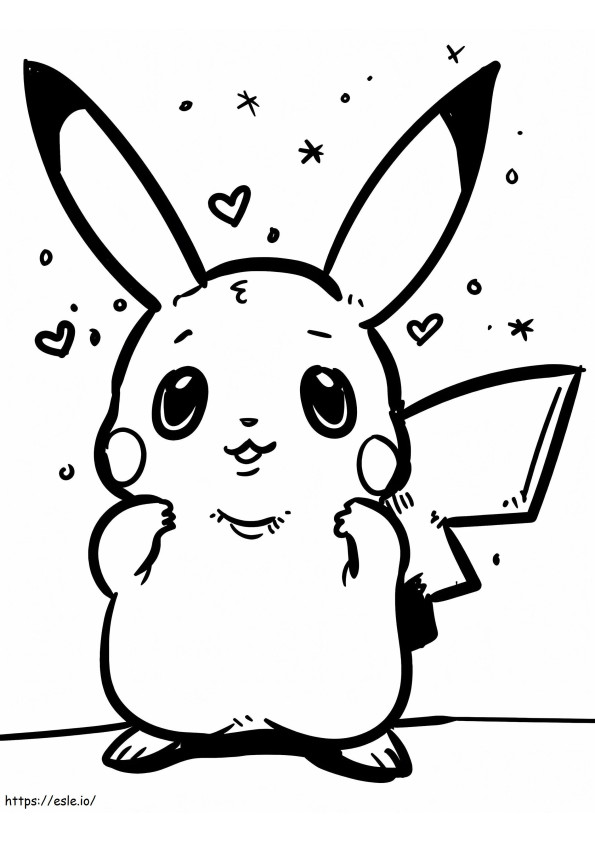Super Cute Pikachu coloring page