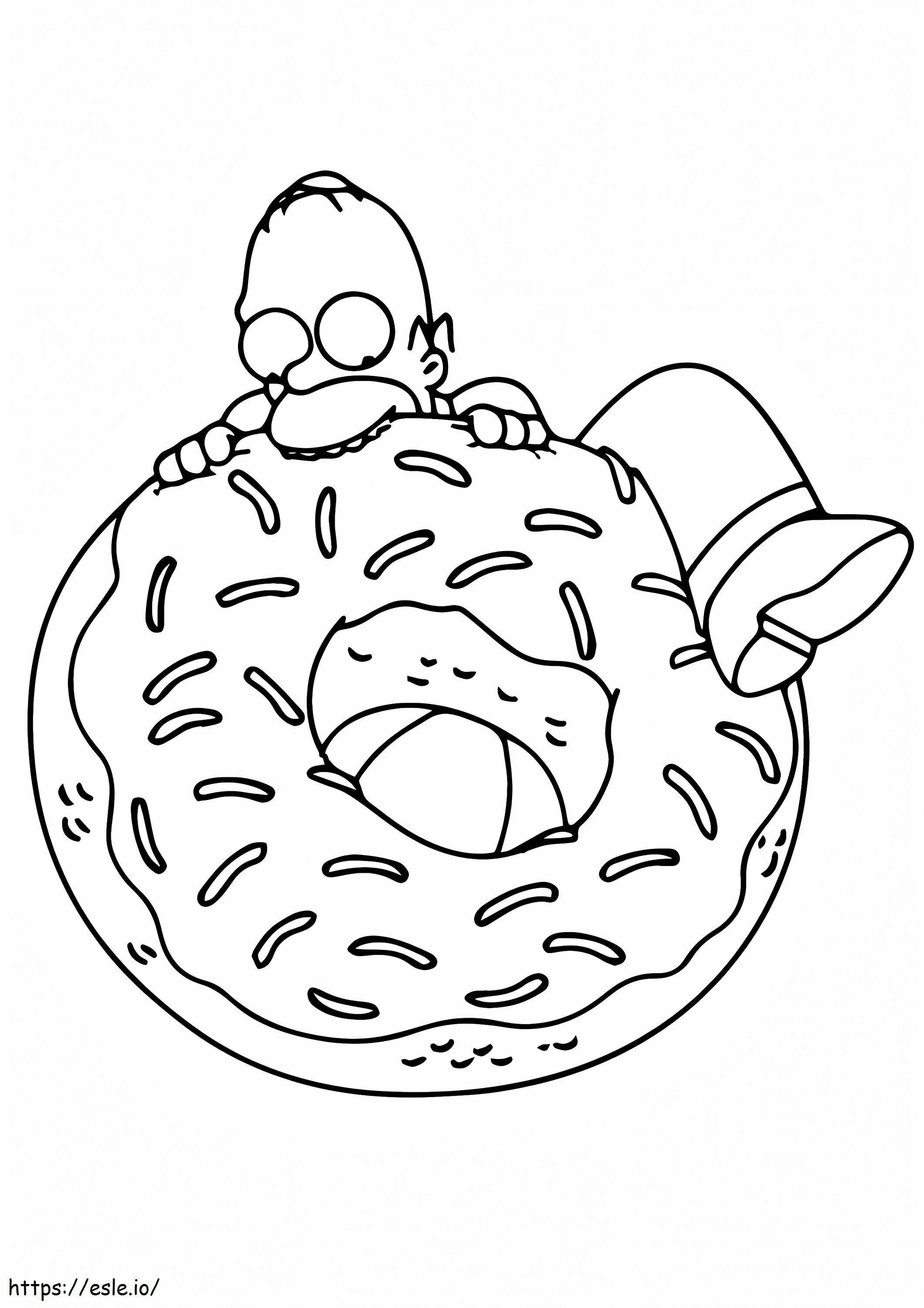 Coloriage  Bart Simpson prenant une bouchée A4 à imprimer dessin