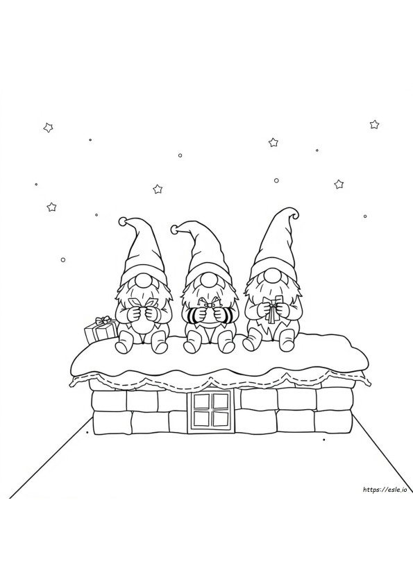 Gnomi Di Natale Da Colorare