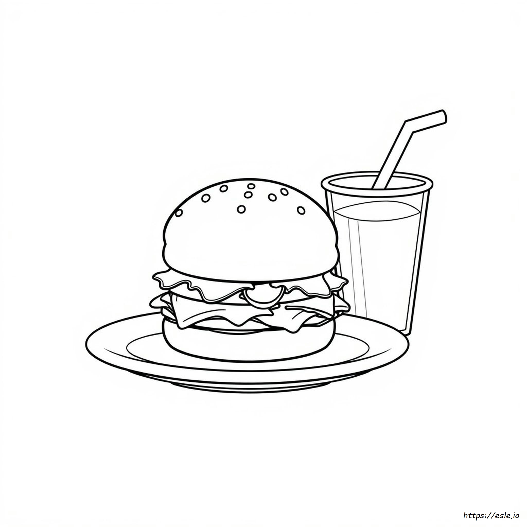 Cute Burger Coloring Page