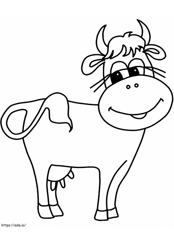Coloriage La vache sourit à imprimer dessin