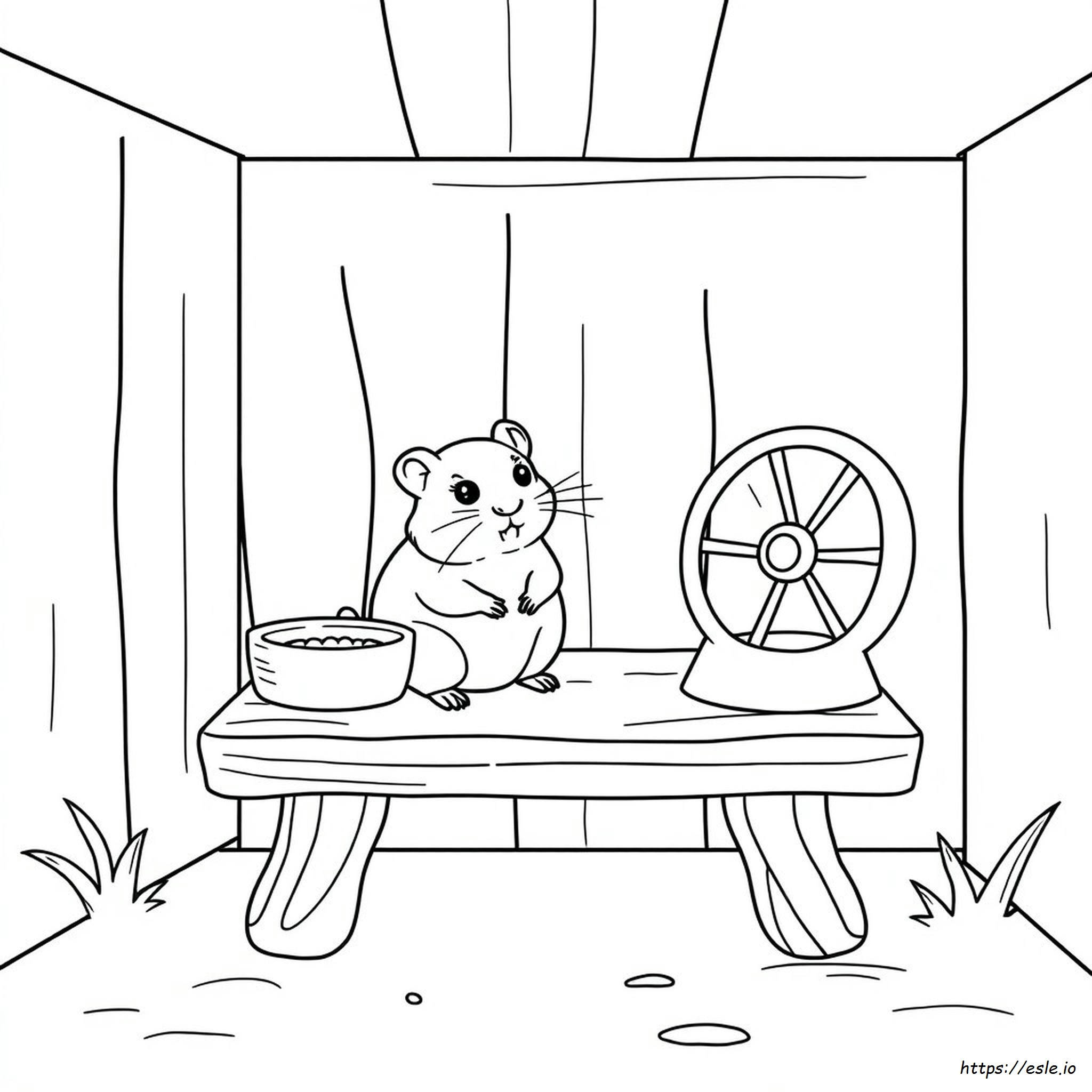 Pet Hamster Coloring Page
