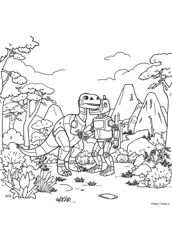 Robot Dinosaur Coloring Pages