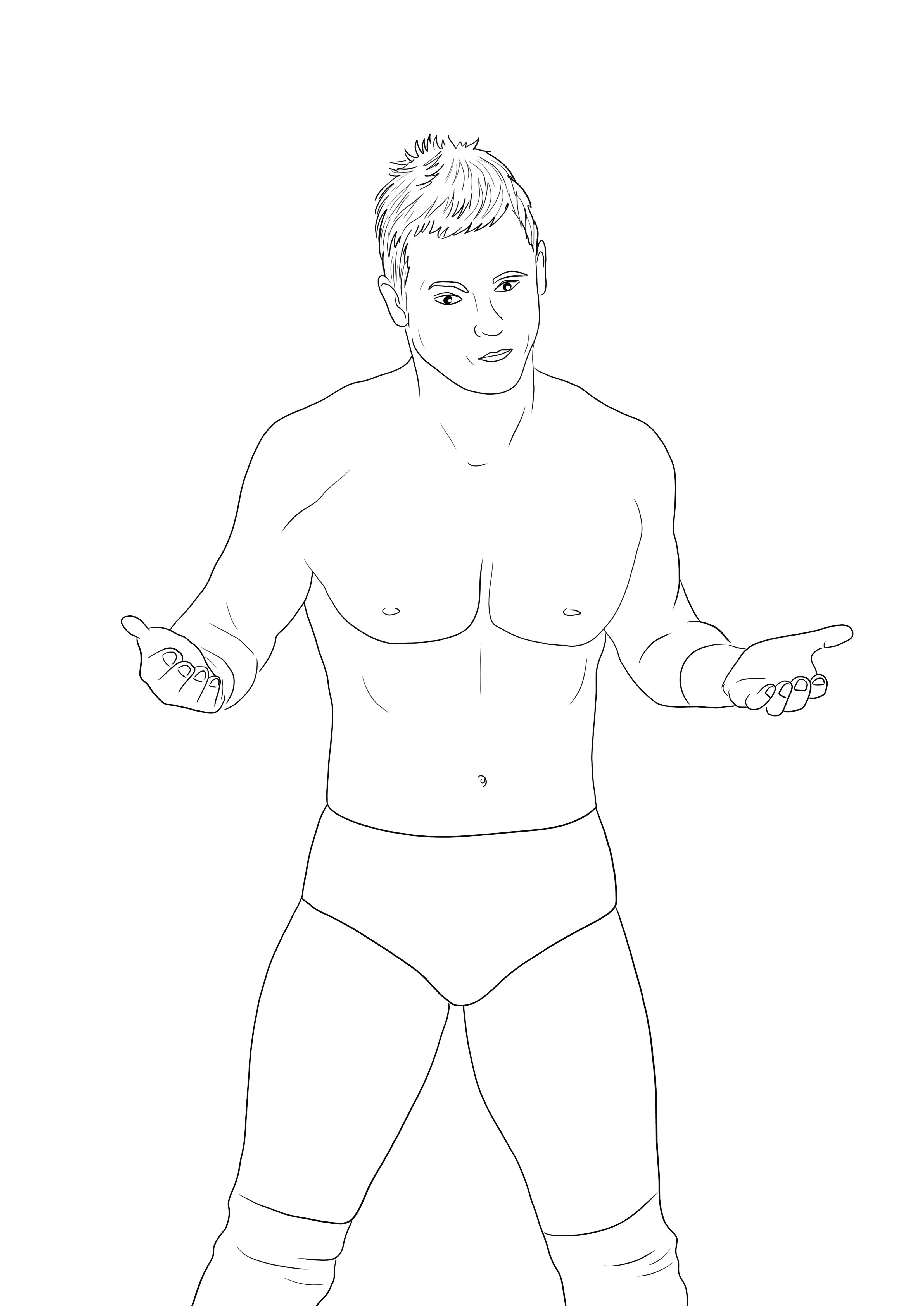 WWE The Miz is a great wrestler to color and print for free