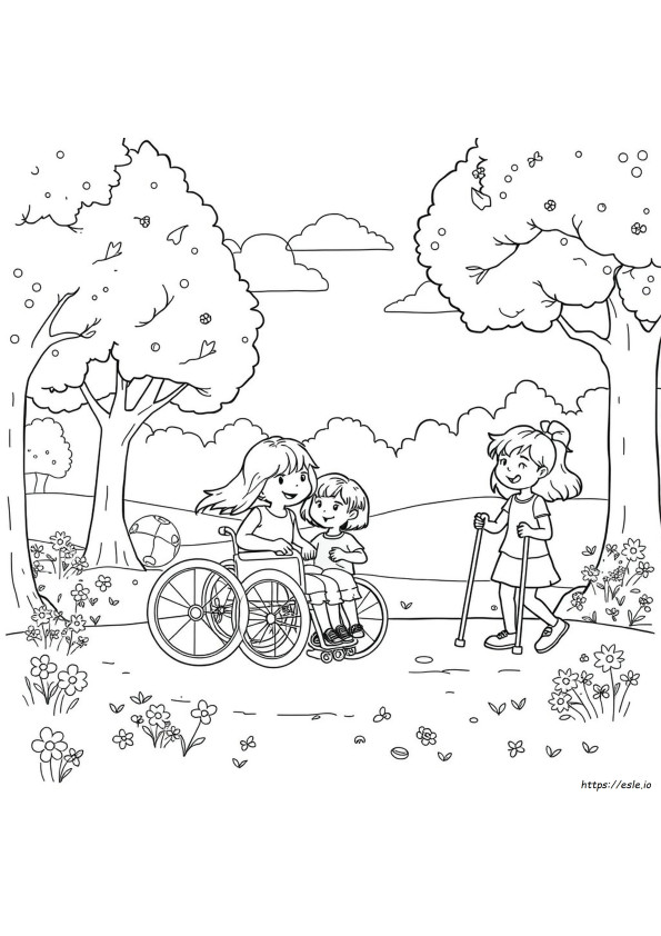 Disegni Da Colorare Di Bambini Con Disabilità