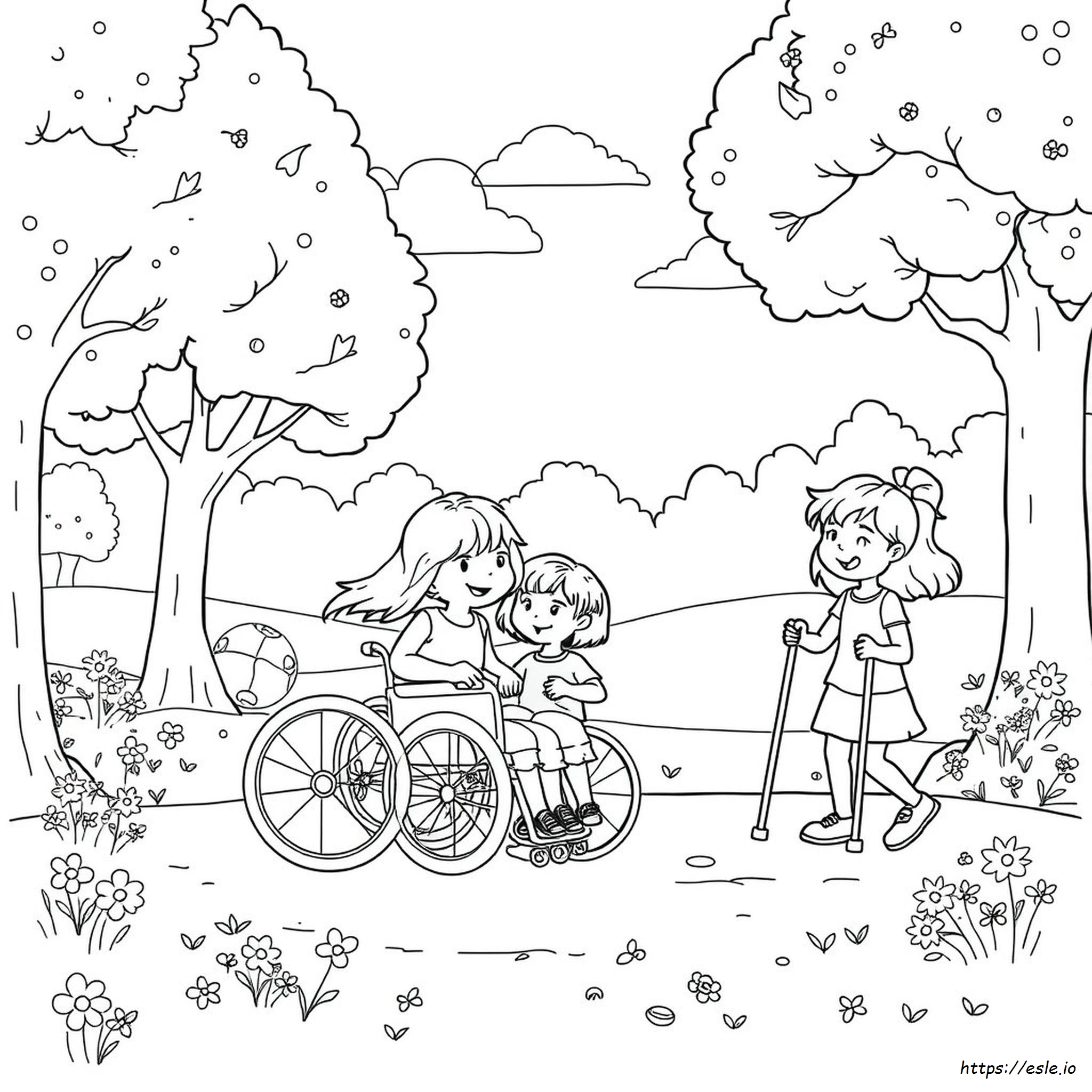 Dibujos Para Colorear De Niños Con Discapacidades