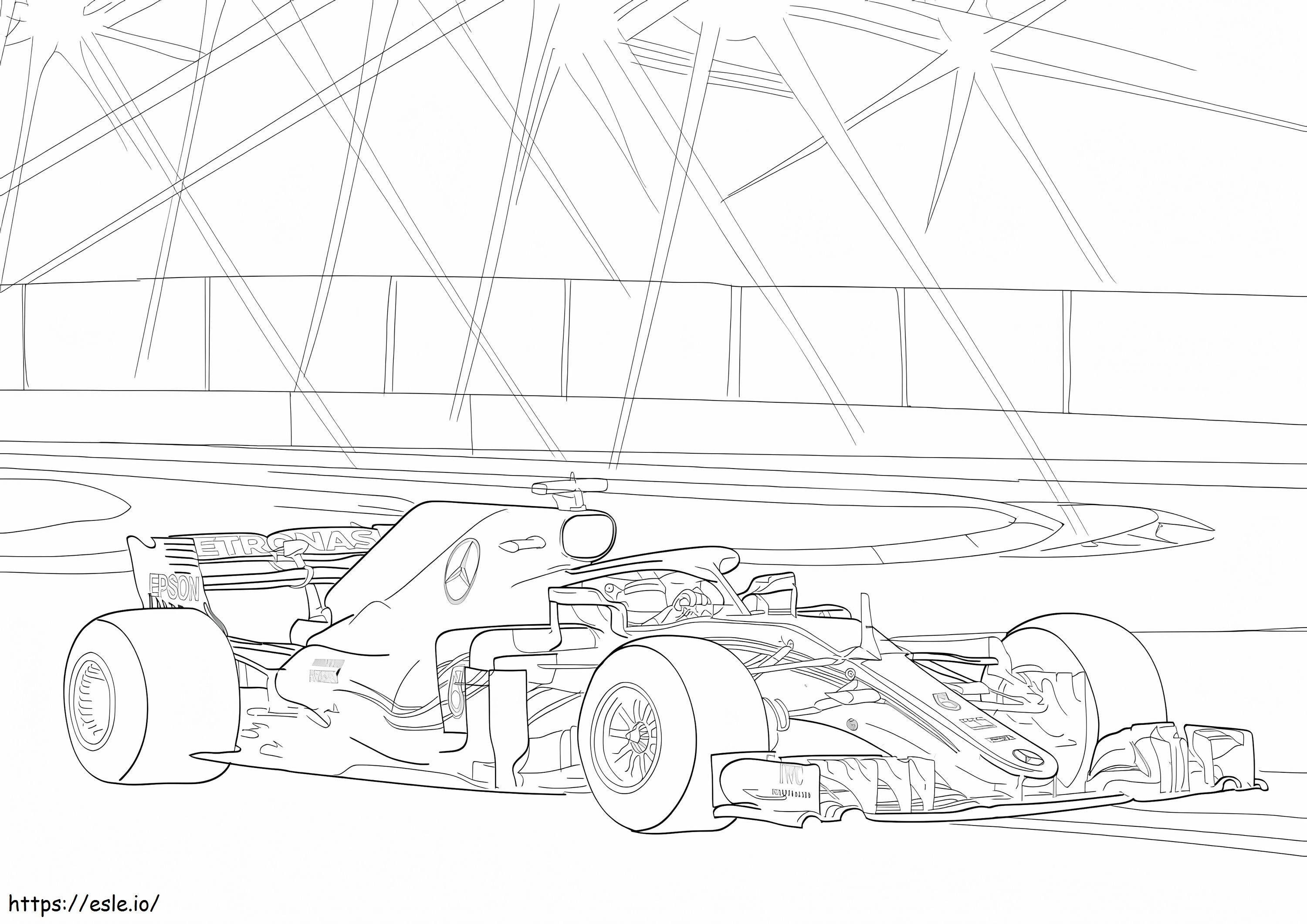 Formula 1 kilpa-auto 5 värityskuva