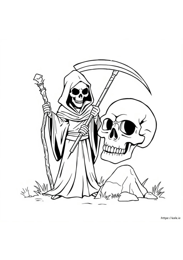 Grim Reaper Doodshoofd Kleurplaat