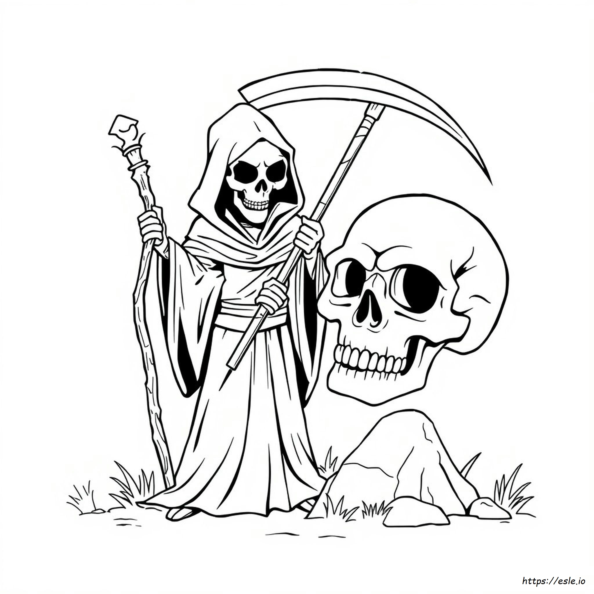 Grim Reaper Skull Coloring