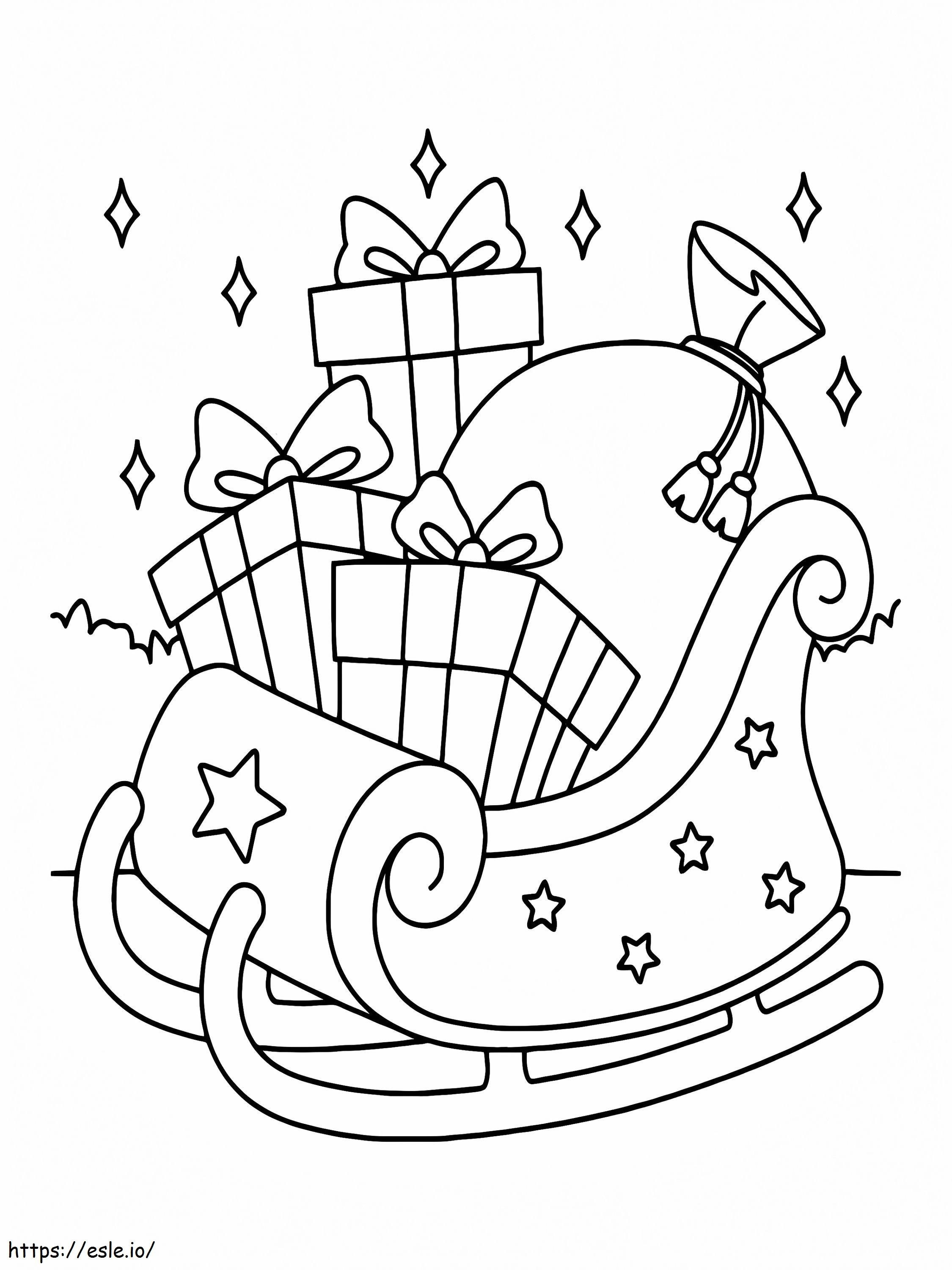 Sleigh With Gifts coloring page