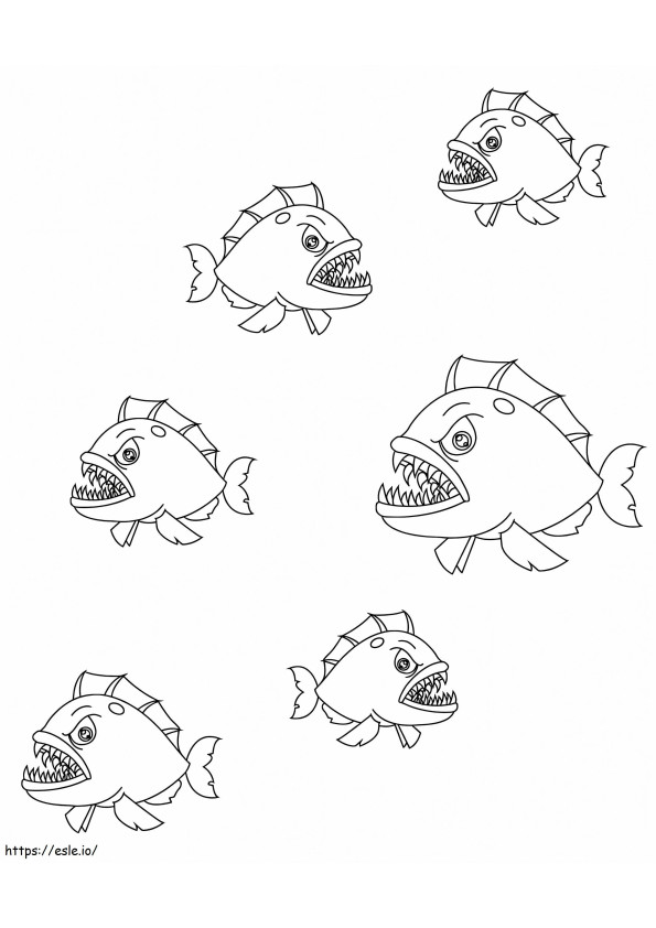Piranhas ausmalbilder