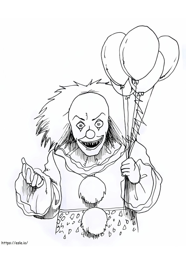 Coloriage Clown d'horreur à imprimer dessin