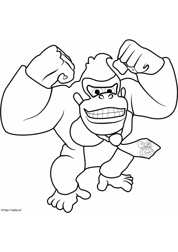 Donkey Kong felice da colorare