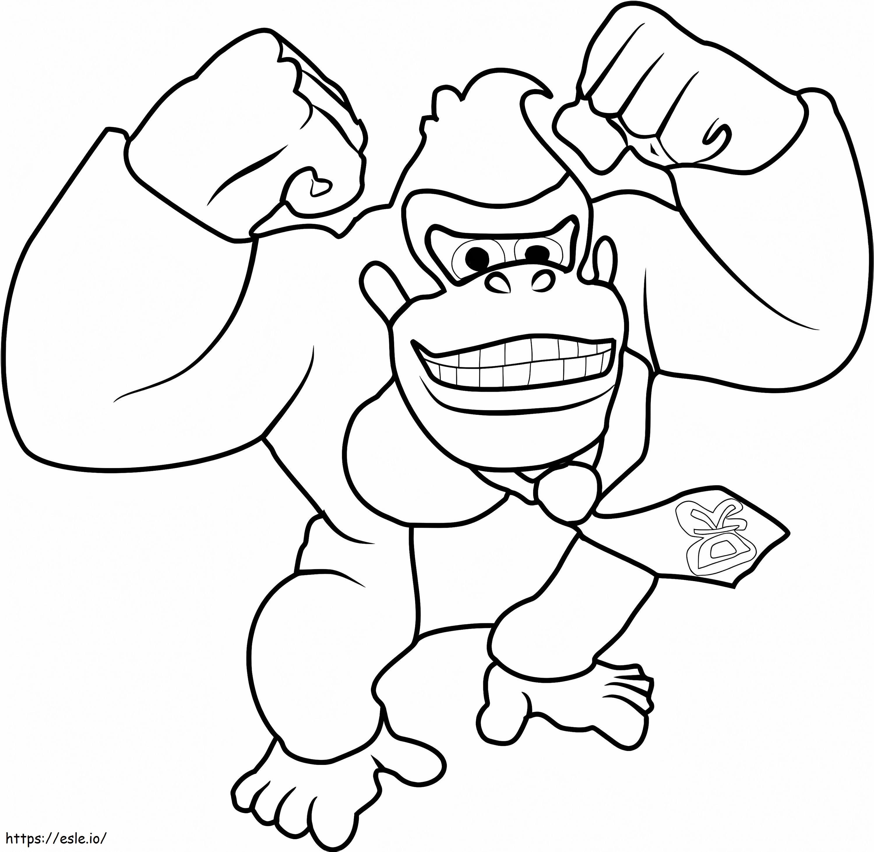 Donkey Kong felice da colorare