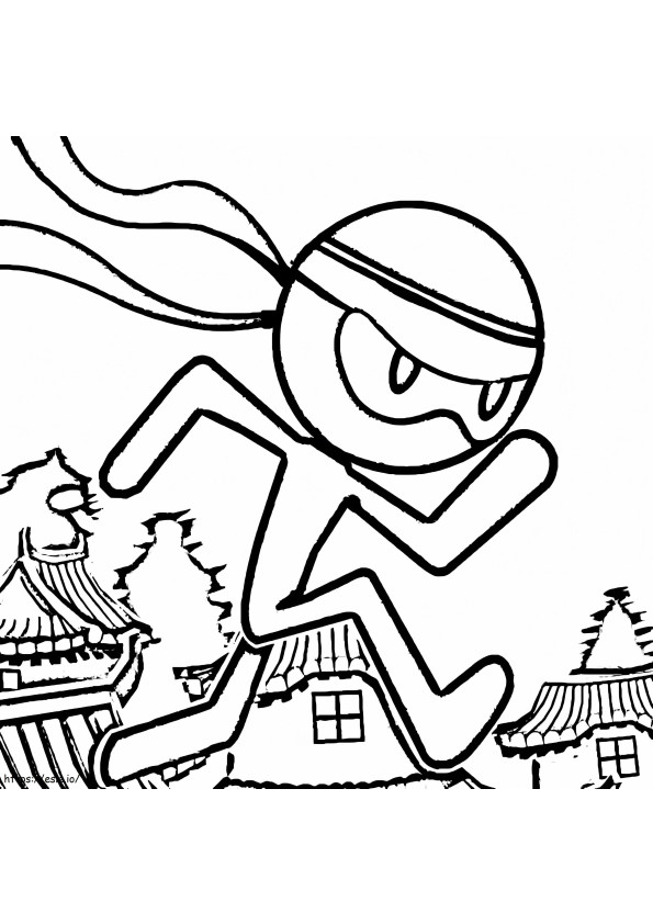 Ninja Stickman coloring page